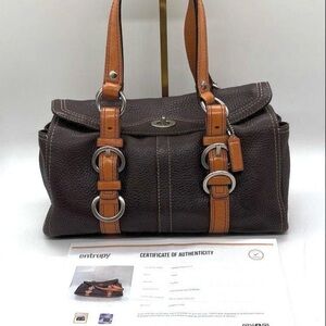 Brown and tan Y2K leather CHELSEA COACH BAG